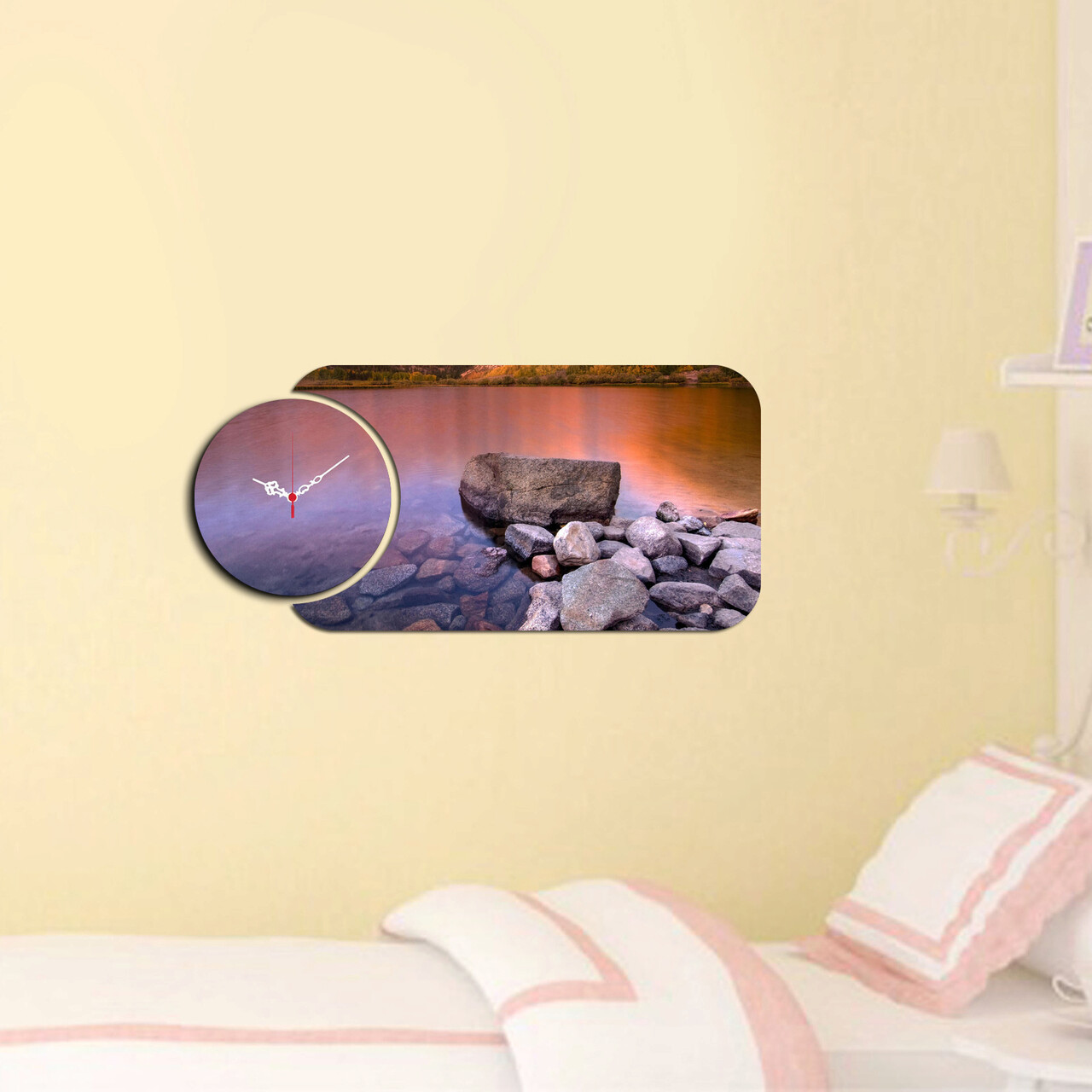 Ceas de perete, YMS-82, Dimensiune: 68 x 32 cm, Multicolor - imagine 3